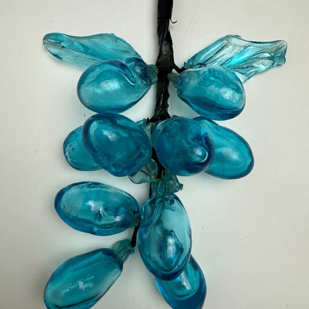 RARE Vintage ART Blue Glass " Grape" #4 Hand Blown Decor